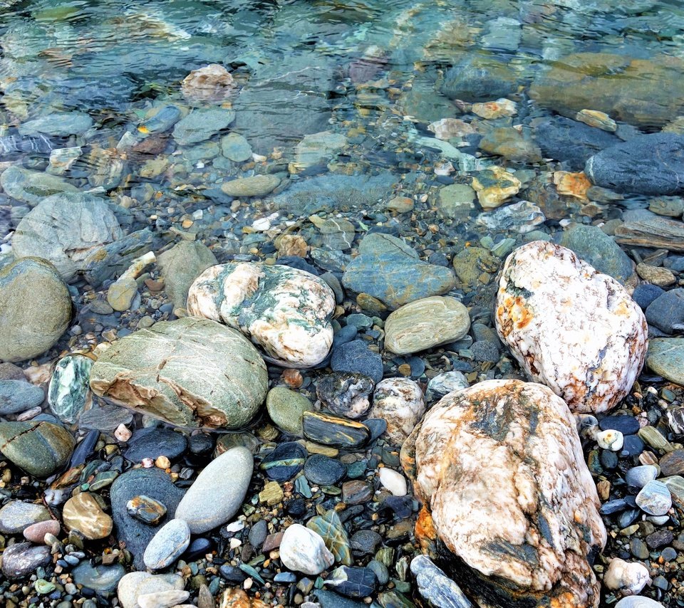 Обои вода, камни, берег, новая зеландия, water, stones, shore, new zealand разрешение 5472x3078 Загрузить