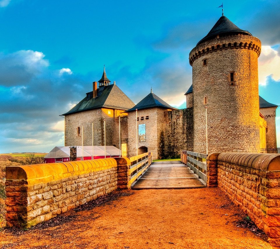 Обои мост, замок, башня, стены, франция, мальбрук, bridge, castle, tower, wall, france, mal'bruk разрешение 1920x1179 Загрузить