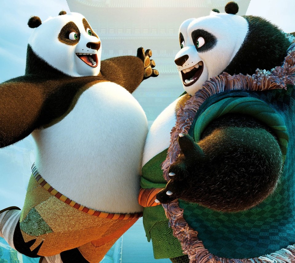 Обои мультфильм, радость, счастье, по, встреча, панды, кунг-фу панда 3, cartoon, joy, happiness, at, meeting, panda, kung fu panda 3 разрешение 2880x1800 Загрузить