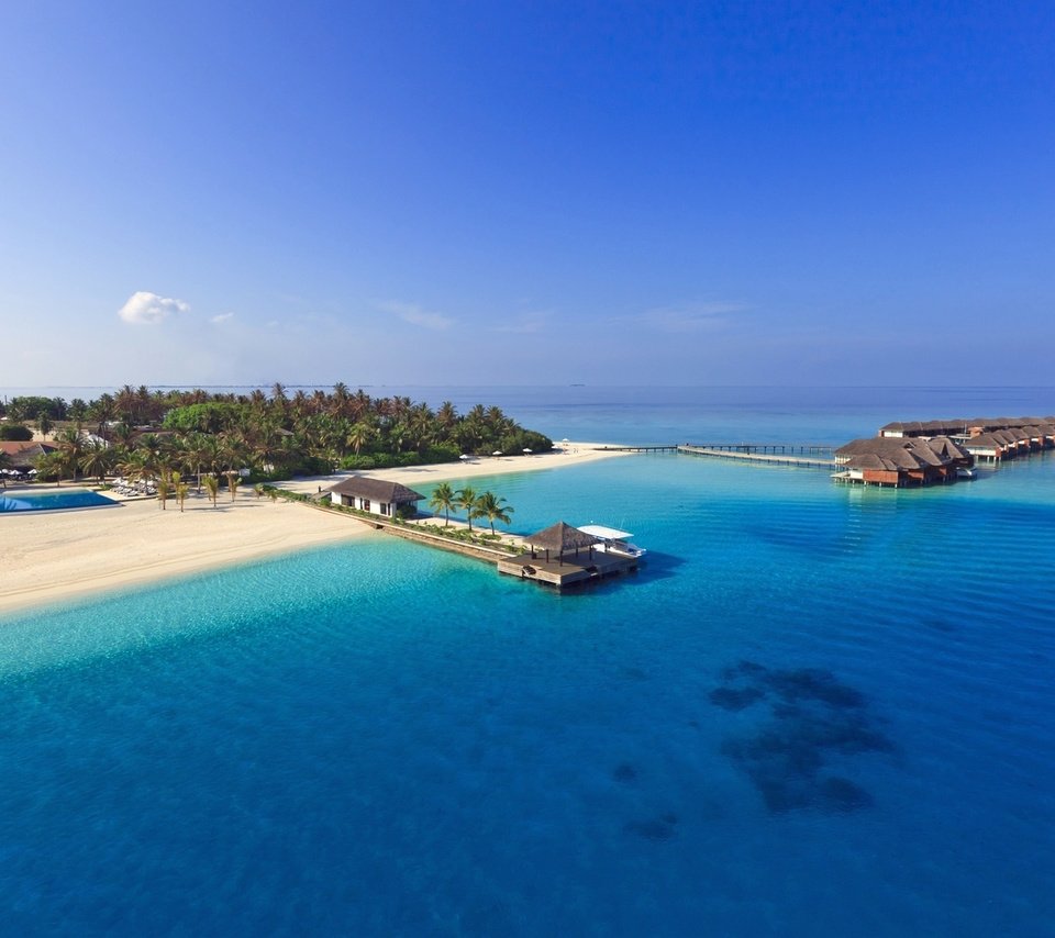 Обои море, пляж, отдых, остров, тропики, мальдивы, sea, beach, stay, island, tropics, the maldives разрешение 1920x1080 Загрузить