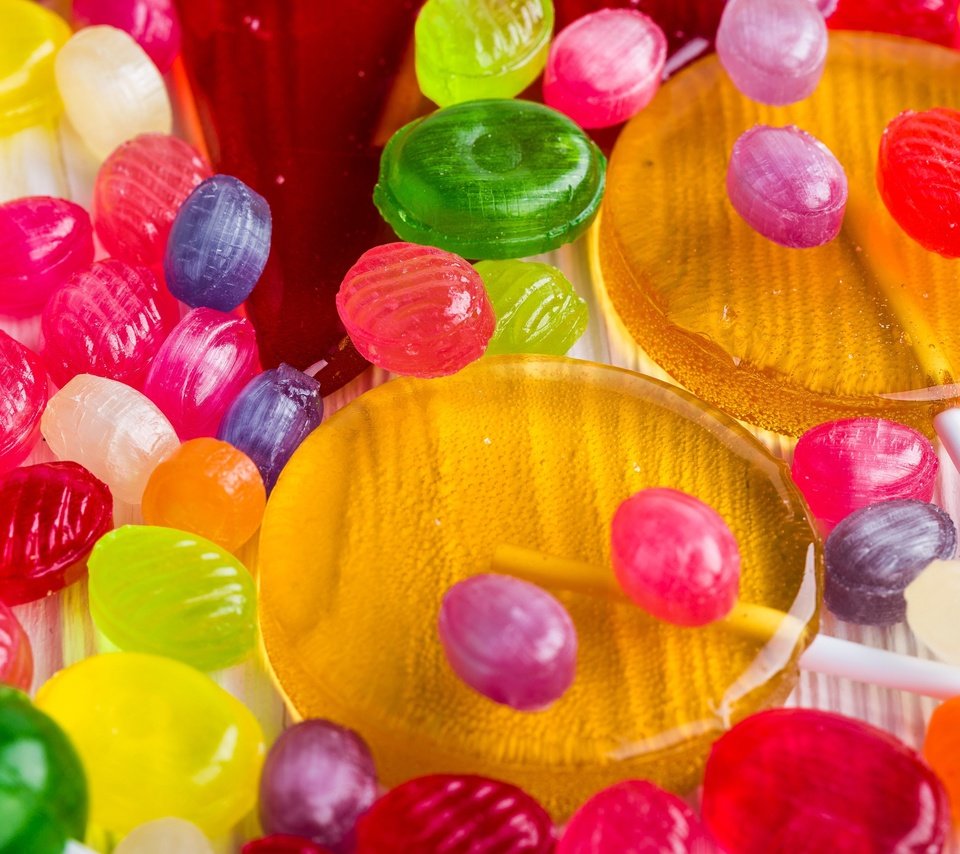 Обои разноцветные, конфеты, сладкое, леденцы, карамель, colorful, candy, sweet, lollipops, caramel разрешение 2880x1920 Загрузить