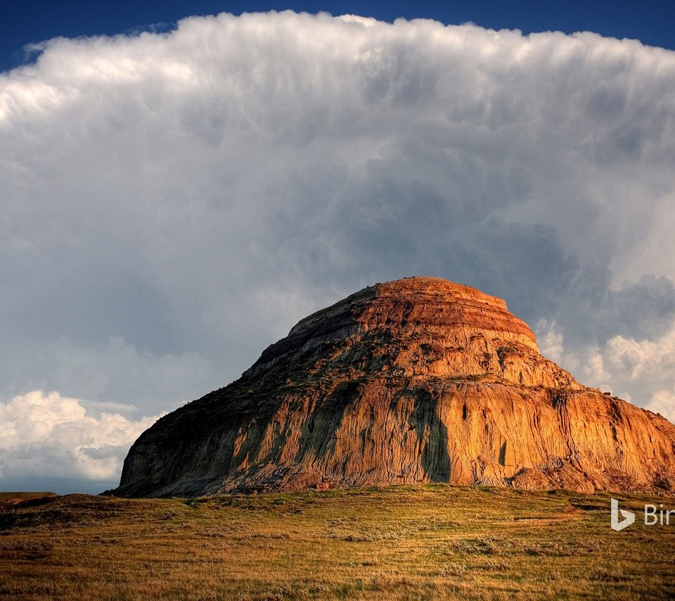 Обои облака, природа, пейзаж, гора, канада, bing, саскачеван, big muddy valley, castle butte, clouds, nature, landscape, mountain, canada разрешение 1920x1200 Загрузить