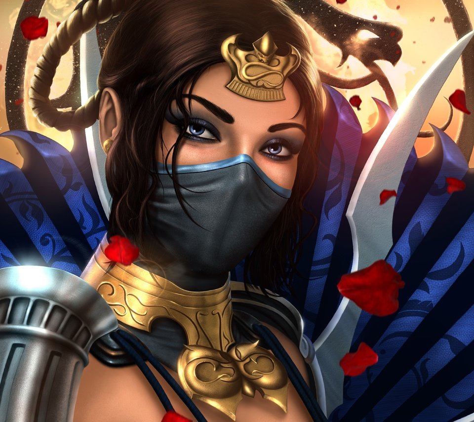 Скачать обои арт, взгляд, смертельная битва, kitana, art разрешение 960x854  #160369