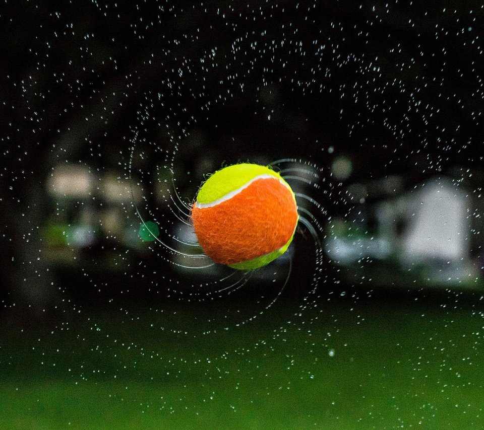 Обои вода, природа, фон, капли, мяч, теннис, water, nature, background, drops, the ball, tennis разрешение 1920x1200 Загрузить