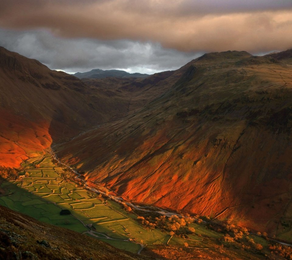 Обои горы, пейзаж, великобритания, англия, долина, mountains, landscape, uk, england, valley разрешение 1920x1080 Загрузить