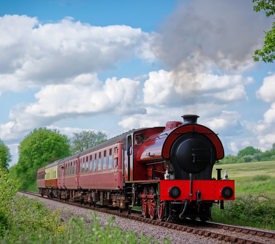 Обои железная дорога, природа, англия, поезд, mid-norfolk railway, railroad, nature, england, train разрешение 5973x3982 Загрузить