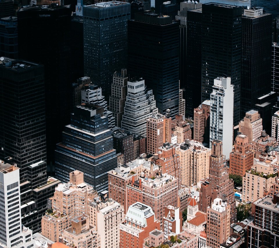 Обои вид сверху, небоскребы, сша, нью-йорк, здания, the view from the top, skyscrapers, usa, new york, building разрешение 5850x3503 Загрузить