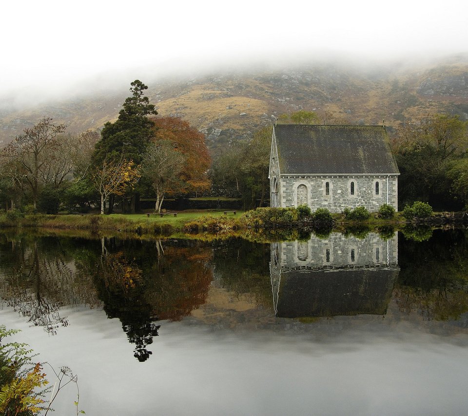 Обои река, спокойствие, дом, ирландия, river, calm, house, ireland разрешение 1920x1200 Загрузить