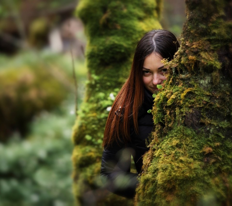 Обои деревья, девушка, взгляд, мох, волосы, trees, girl, look, moss, hair разрешение 2048x1292 Загрузить