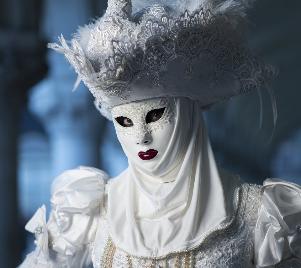 Обои маска, белый, костюм, шляпа, карнавал, mask, white, costume, hat, carnival разрешение 2048x1331 Загрузить