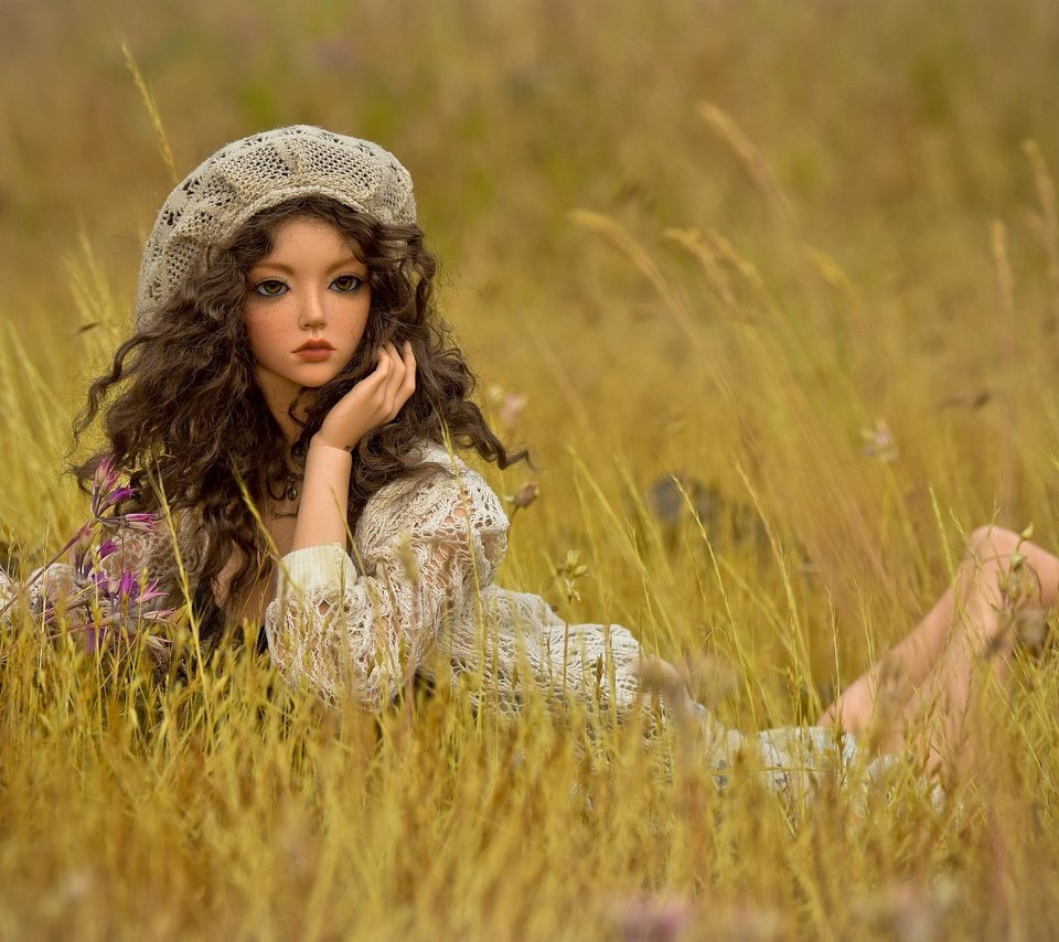 Обои трава, взгляд, игрушка, луг, кукла, волосы, лицо, grass, look, toy, meadow, doll, hair, face разрешение 2000x1333 Загрузить