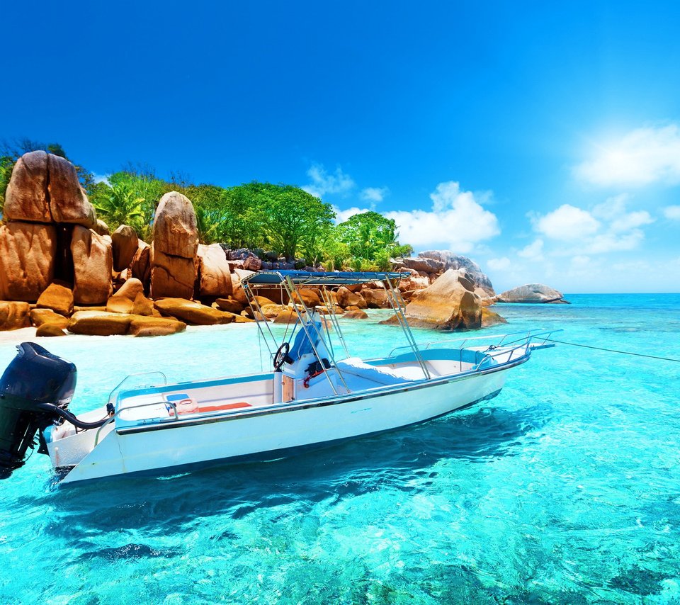 Обои море, лодка, остров, тропики, сейшелы, sea, boat, island, tropics, seychelles разрешение 2463x1539 Загрузить