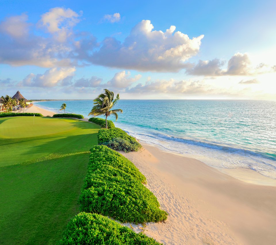 Обои море, пляж, тропики, гольф-клуб, sea, beach, tropics, golf club разрешение 7150x4557 Загрузить