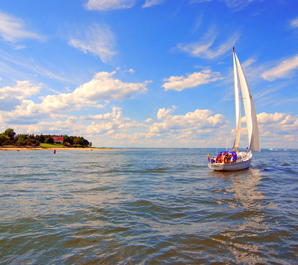 Обои пейзаж, море, яхта, landscape, sea, yacht разрешение 3872x2592 Загрузить