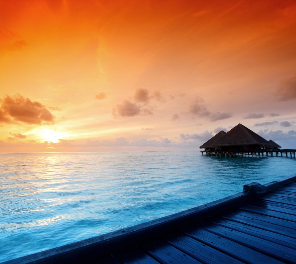 Обои закат, море, тропики, 3, мальдивы, sunset, sea, tropics, the maldives разрешение 5444x3630 Загрузить