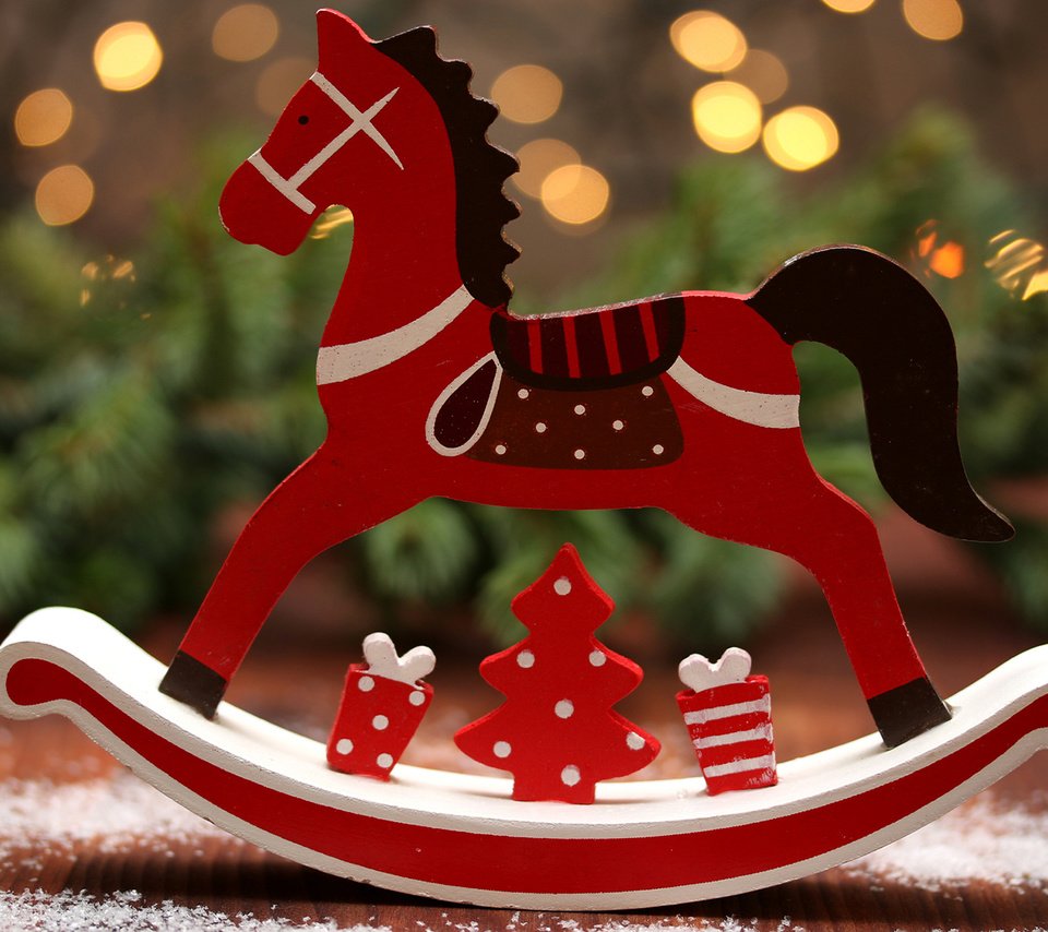 Обои новый год, елка, рождество, лошадка, new year, tree, christmas, horse разрешение 1920x1200 Загрузить
