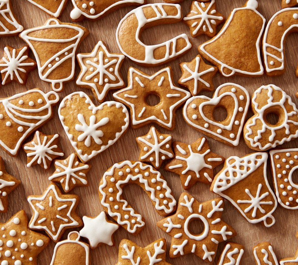 Обои рождество, сладкое, печенье, выпечка, десерт, имбирное печенье, christmas, sweet, cookies, cakes, dessert разрешение 2880x1800 Загрузить