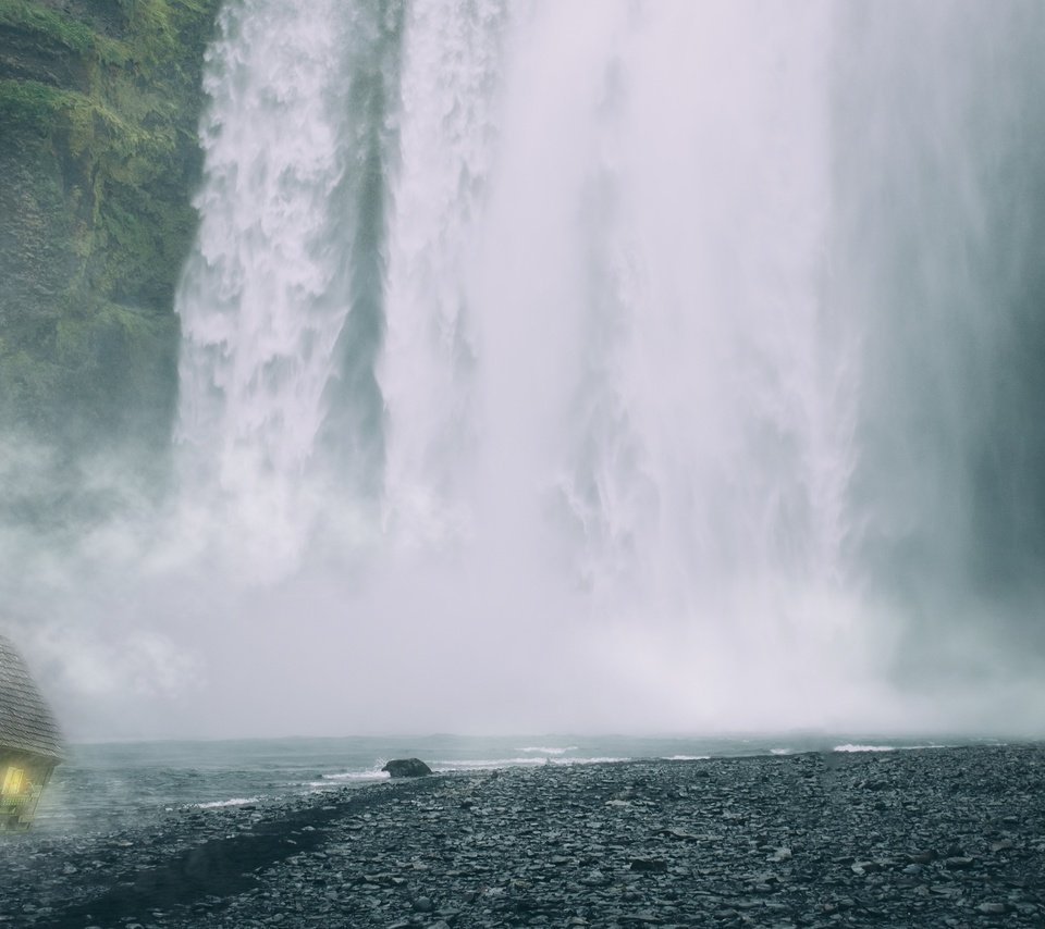 Обои река, природа, водопад, исландия, хижина, скогафосс, водопад скоугафосс, river, nature, waterfall, iceland, hut, skogarfoss, skogafoss waterfall разрешение 3820x2160 Загрузить