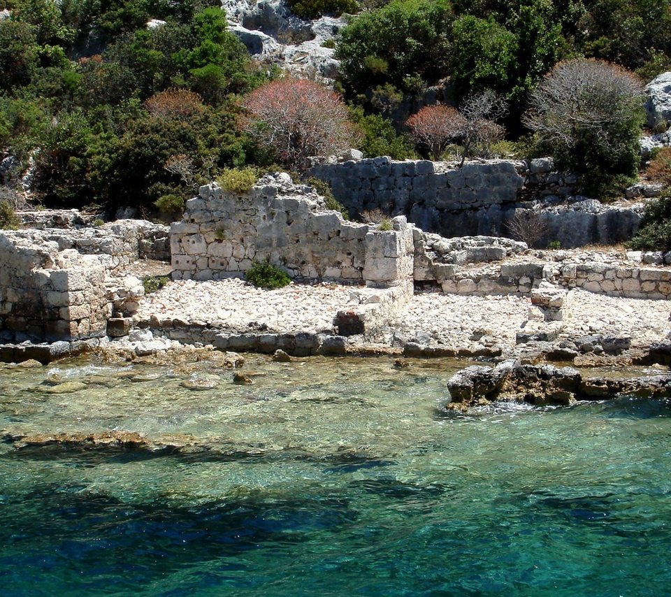 Обои море, руины, турция, 4, kekova island, demre, sea, ruins, turkey разрешение 1920x1080 Загрузить