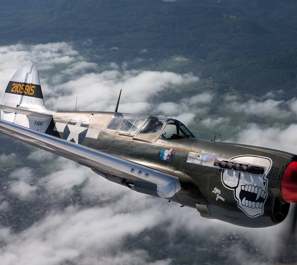 Обои самолет, череп, летит, curtiss p-40, the plane, skull, flies разрешение 2048x1334 Загрузить