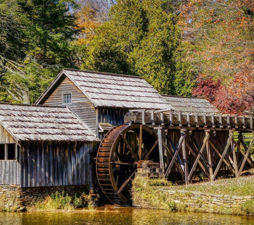 Обои вода, природа, мельница, колесо, мабри милл, water, nature, mill, wheel, mabry mill разрешение 2112x1188 Загрузить