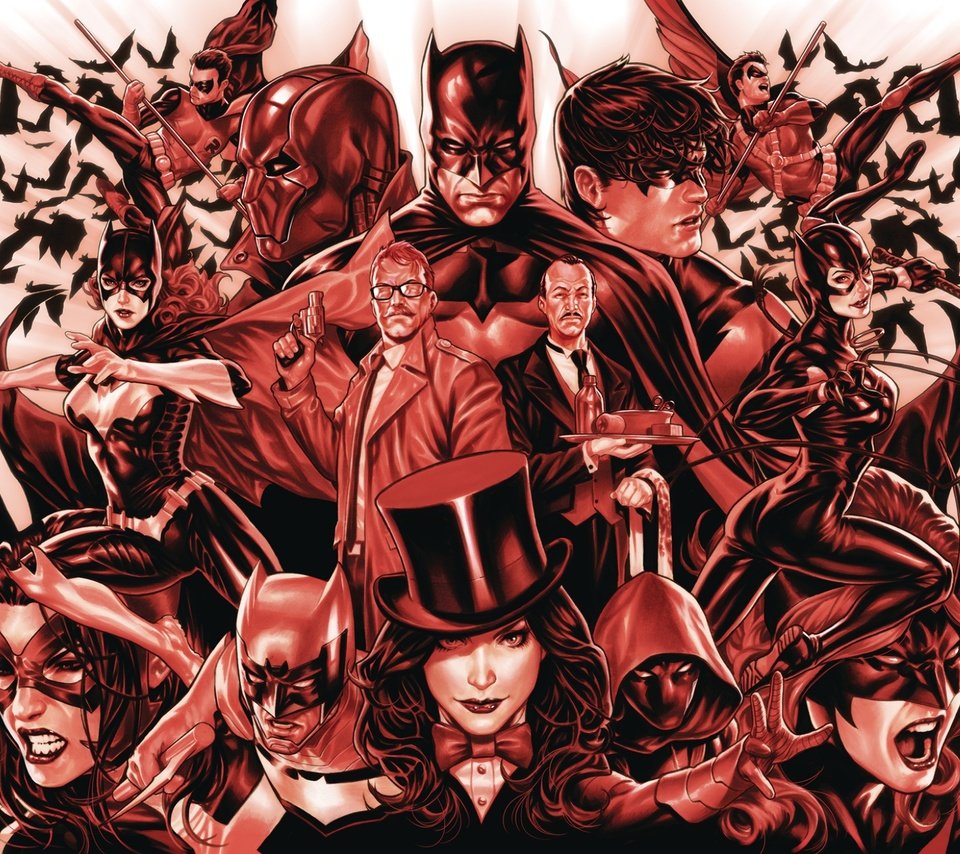 Обои бетмен, краcный, женщина-кошка, зарянка, batgirl, zatanna, detective comics, batman, red, catwoman, robin разрешение 1920x1440 Загрузить