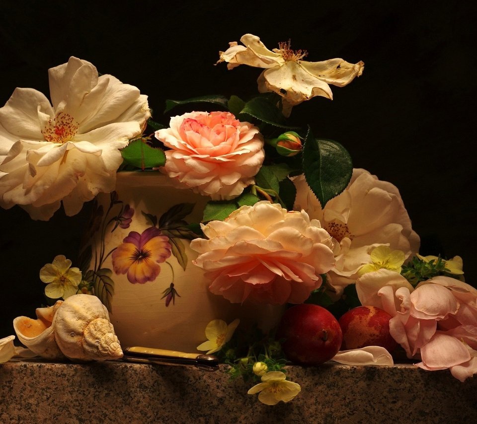 Обои букет, натюрморт, роз, bouquet, still life, roses разрешение 1920x1200 Загрузить