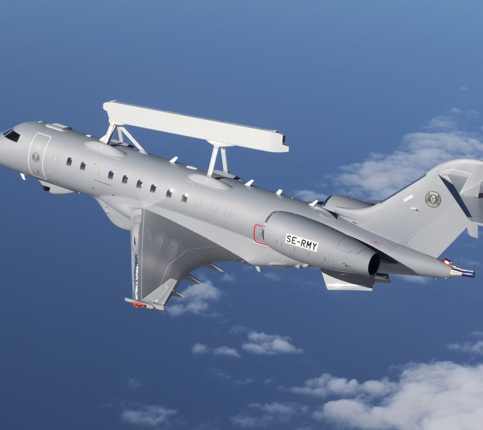 Обои дрло, радар, saab, bombardier global 6000, erieye, awacs, radar разрешение 2112x1188 Загрузить