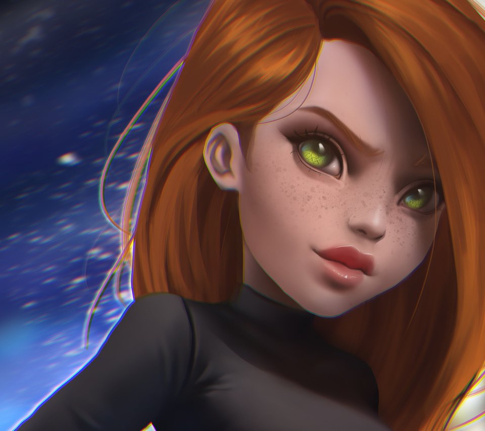 Обои арт, волосы, лицо, цифровое искусство, kim possible, ким, мультсериал, kim possible fanart, ким пять-с-плюсом, art, hair, face, digital art, kim разрешение 2085x1173 Загрузить