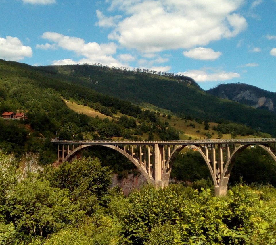 Обои облака, мост, каньон, черногория, clouds, bridge, canyon, montenegro разрешение 3840x2160 Загрузить