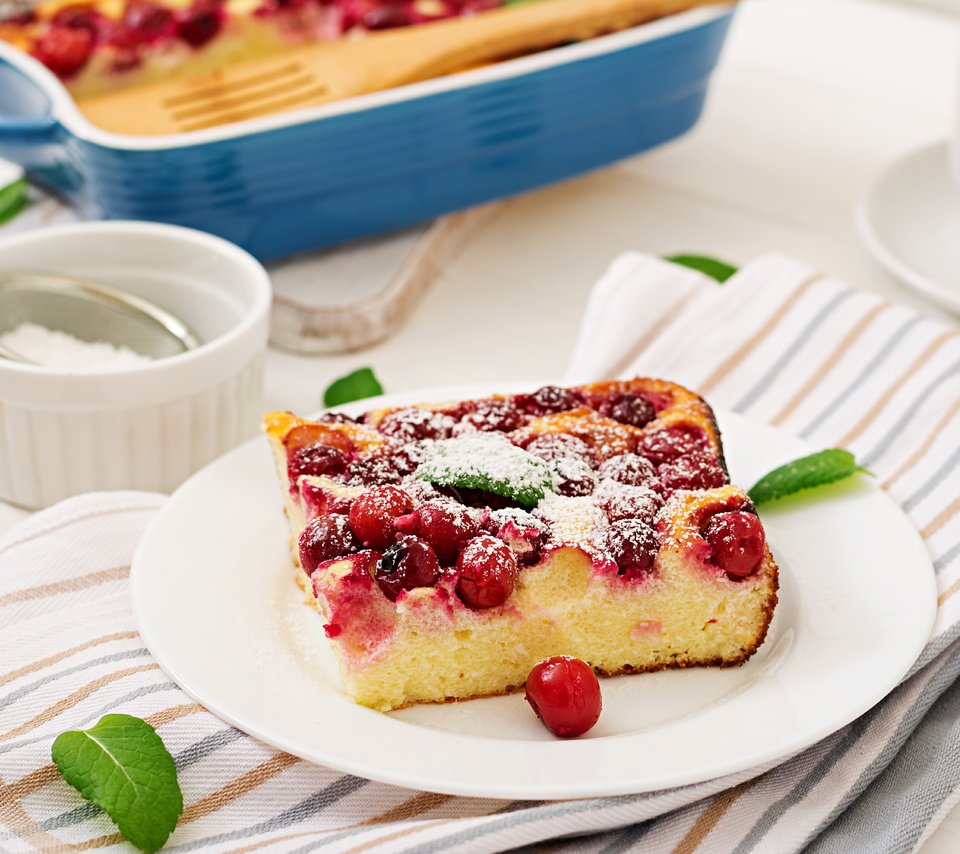 Обои вишня, десерт, сахарная пудра, творог, запеканка, timolina, cherry, dessert, powdered sugar, cheese, casserole разрешение 6000x4000 Загрузить