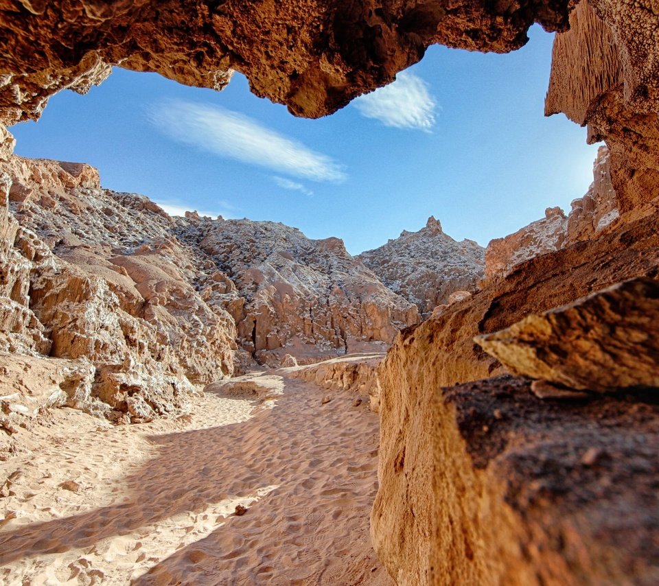 Обои камни, пустыня, пещера, stones, desert, cave разрешение 3840x2160 Загрузить