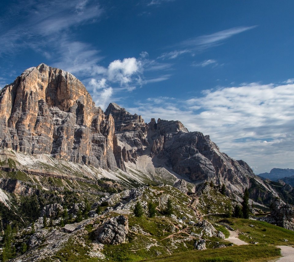 Обои небо, природа, пейзаж, скала, гора, the sky, nature, landscape, rock, mountain разрешение 3840x2160 Загрузить