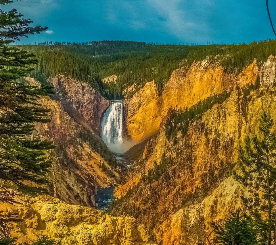 Обои река йеллоустон, йеллоустонский национальный парк, сша, river yellowstone, yellowstone national park, usa разрешение 2048x1152 Загрузить