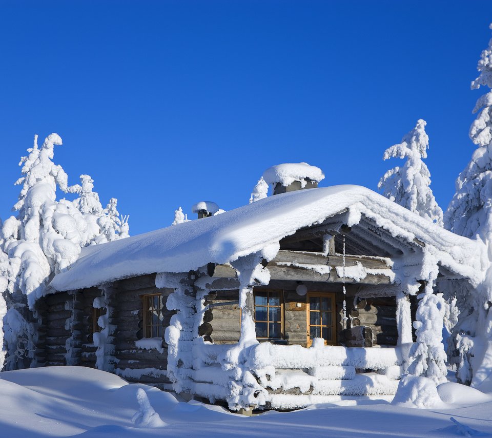 Обои зима, дом, зимний лес, winter, house, winter forest разрешение 5616x3745 Загрузить