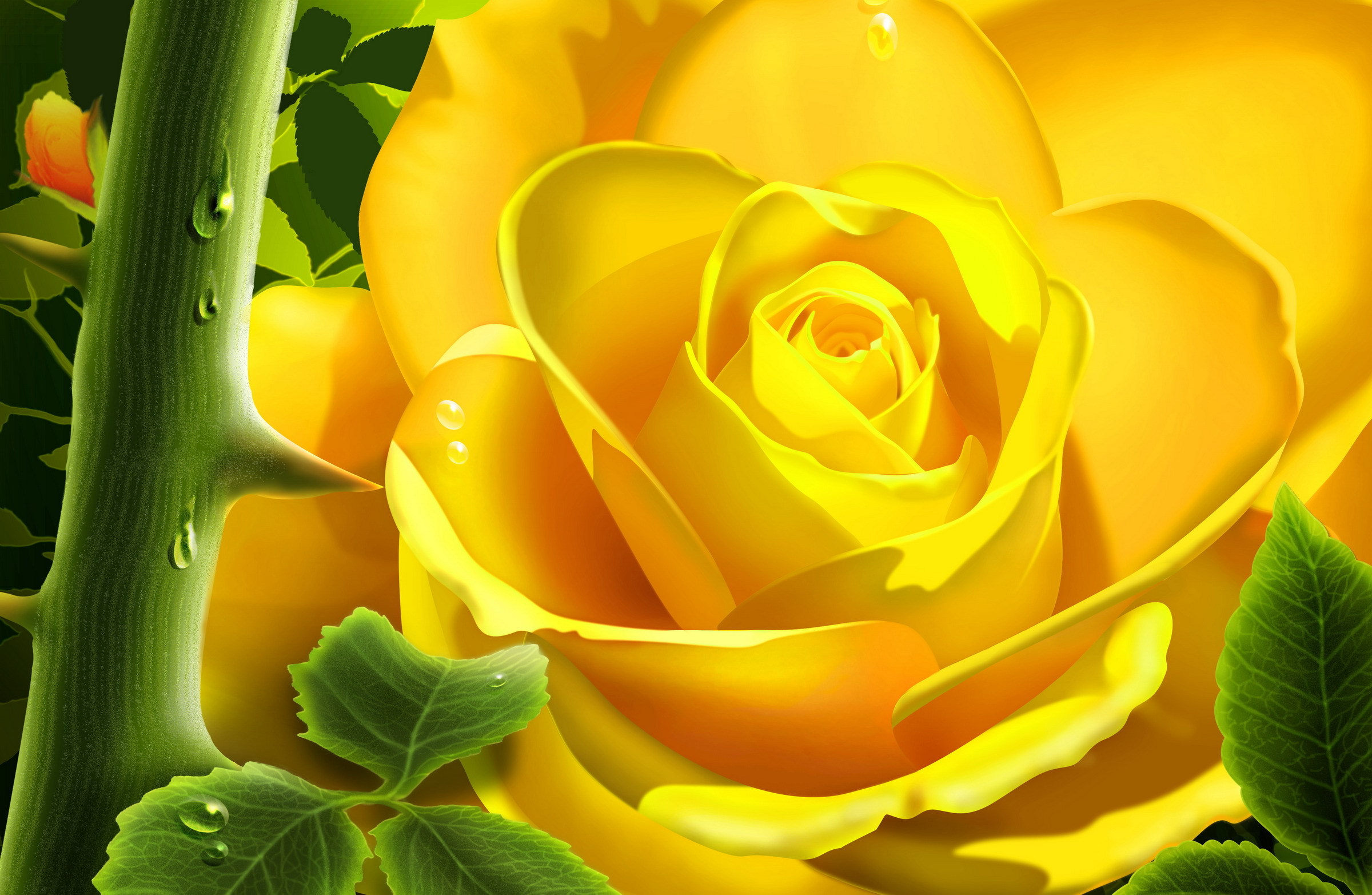 Обои цветы, роза, сад, шипы, 3д, flowers, rose, garden, spikes, 3d разрешение 2400x1565 Загрузить