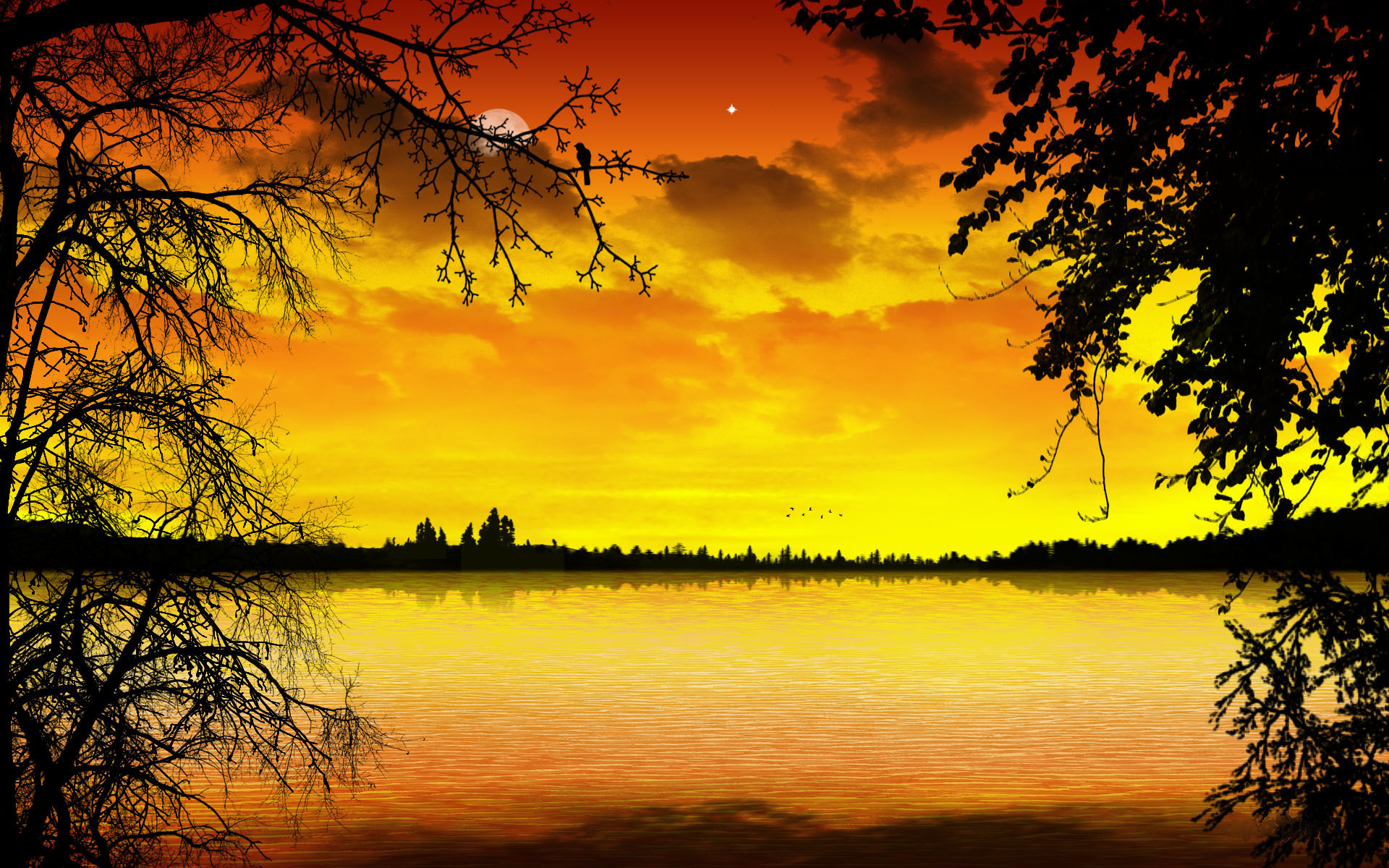 закат озеро sunset the lake загрузить