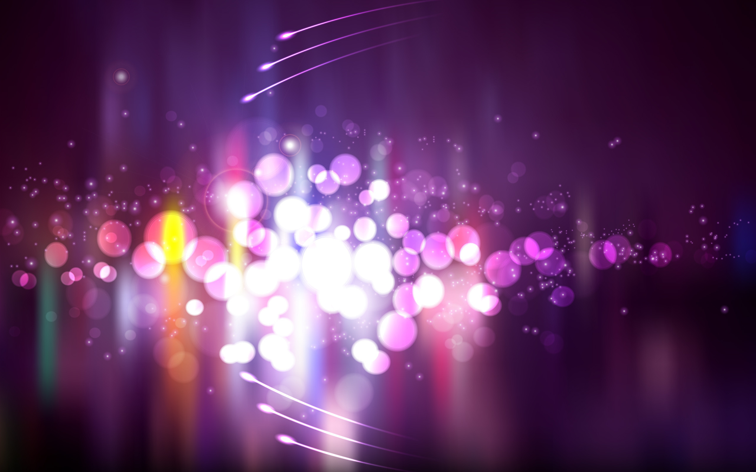 Обои огни, фиолетовый, круги, яркие, lights, purple, circles, bright разрешение 2560x1600 Загрузить