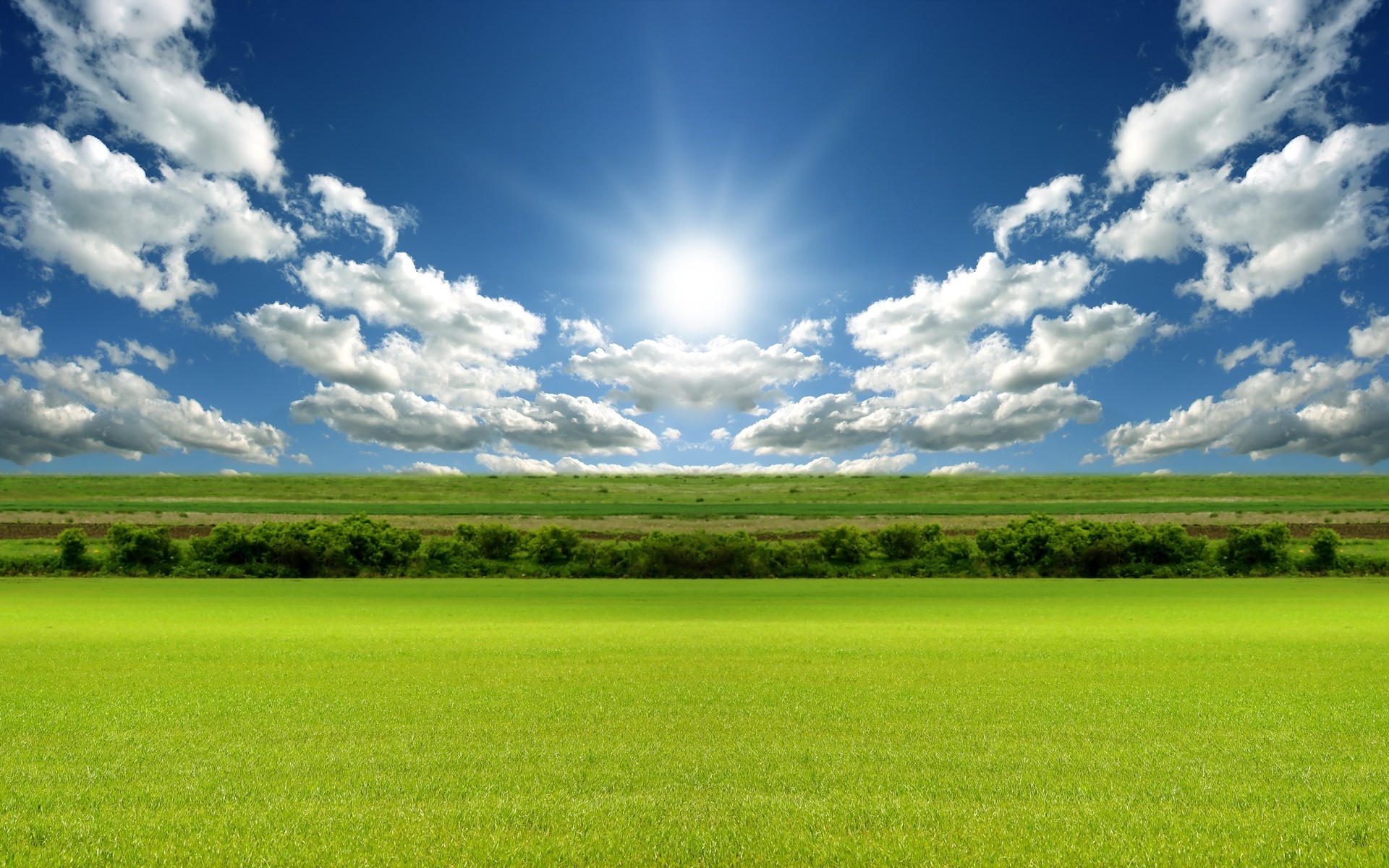 Обои облака, солнце, поле, clouds, the sun, field разрешение 1920x1200 Загрузить