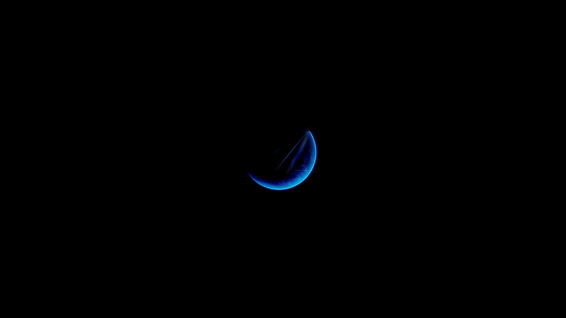 Обои луна, темнота, голубая, the moon, darkness, blue разрешение 1920x1080 Загрузить