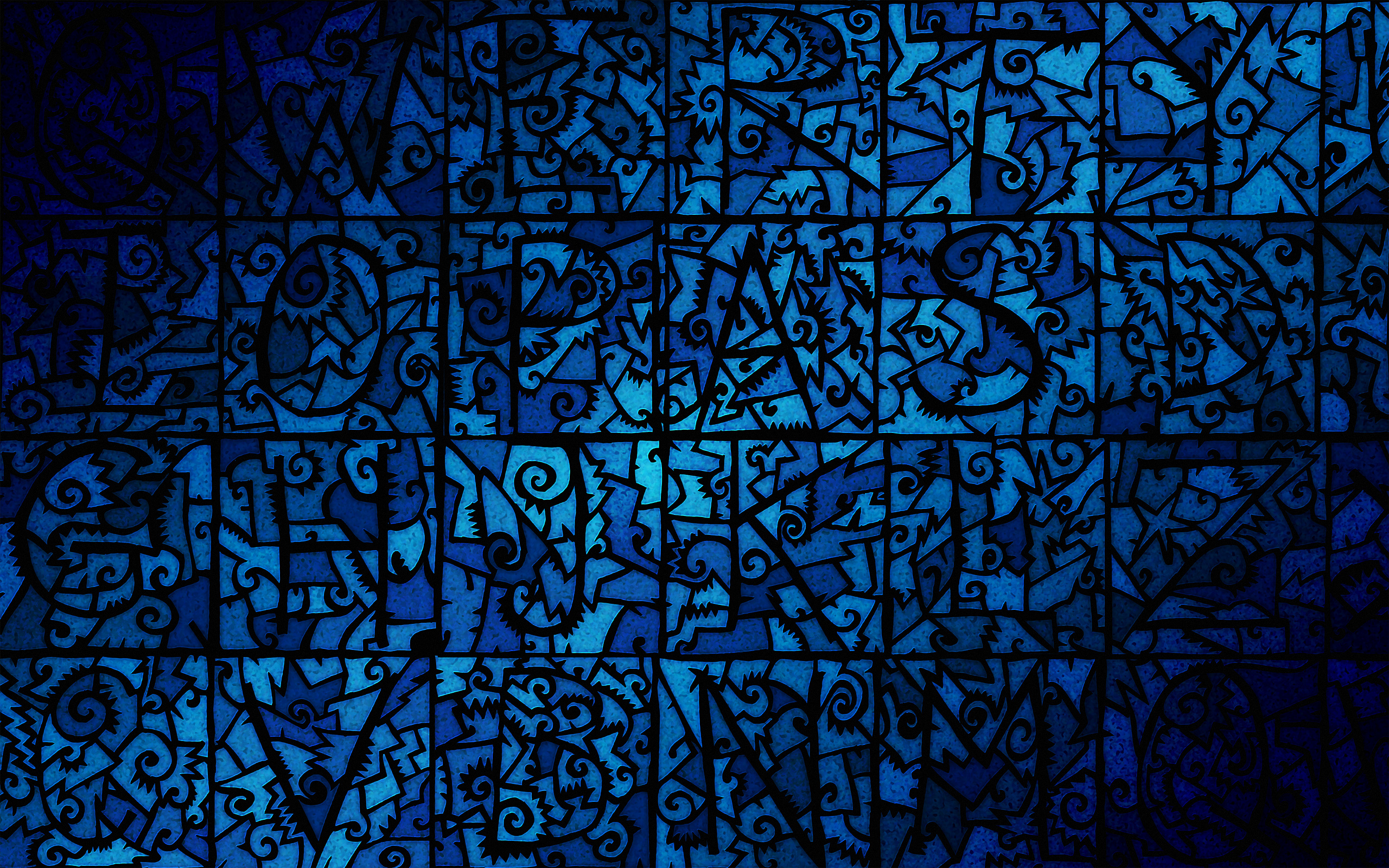 Обои синий, узор, мозаика, десктоп, челюсти, плоский, blue, pattern, mosaic, desktop, jaw, flat разрешение 2560x1600 Загрузить
