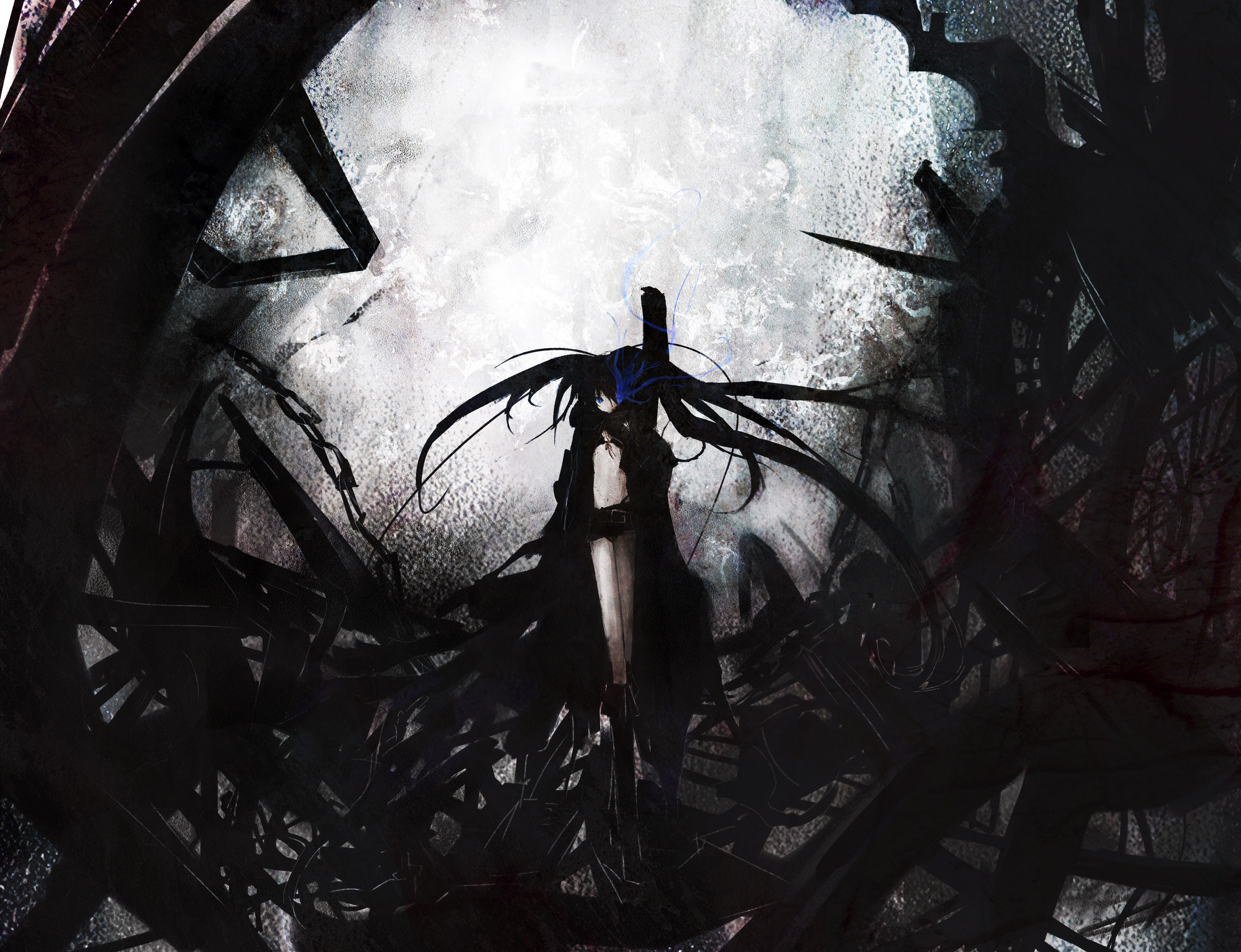 Скачать обои арт, black rock shooter, мистика, art, mystic разрешение  3500x2684 #3922