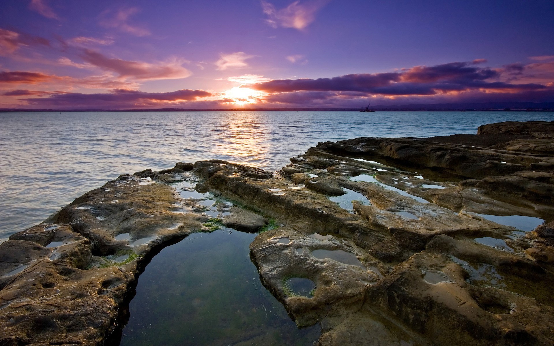 закат вода камни берег море sunset water stones shore sea загрузить