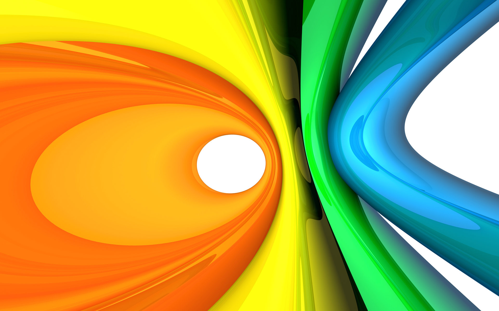 графика 3D абстракция синяя оранжевая бесплатно