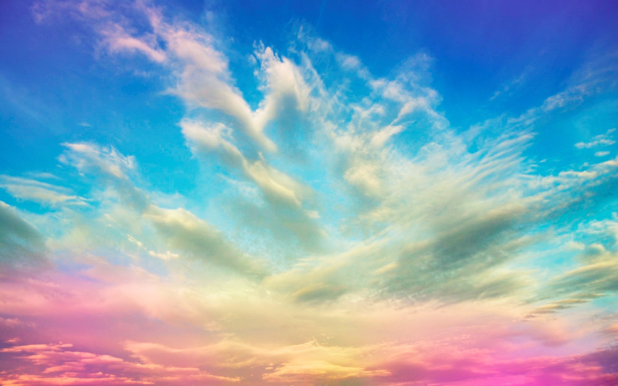 Обои небо, облака, цвет, the sky, clouds, color разрешение 2560x1600 Загрузить