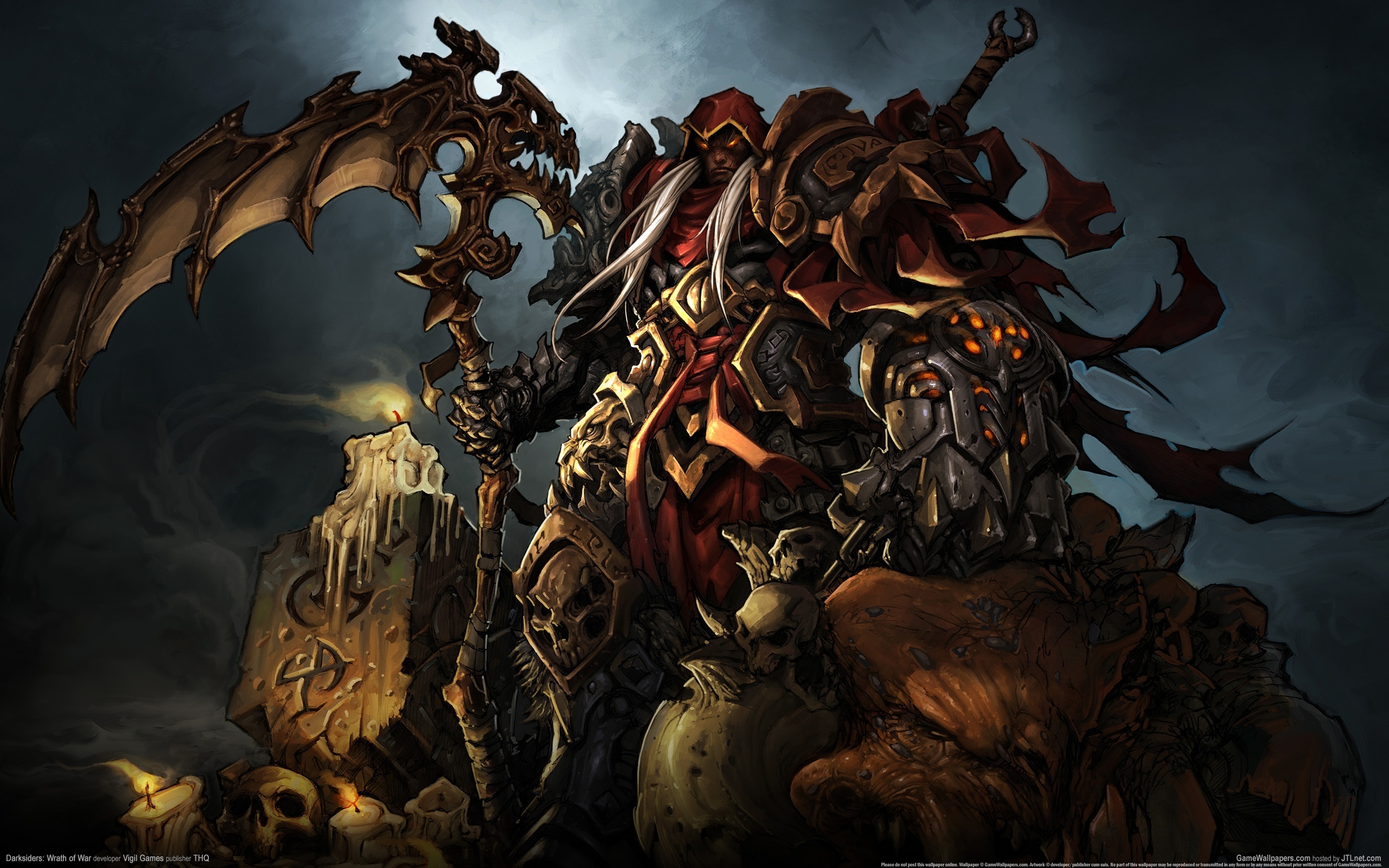 Обои darksiders, wrath of war, всадник апокалипсиса, horseman of the apocalypse разрешение 2560x1600 Загрузить