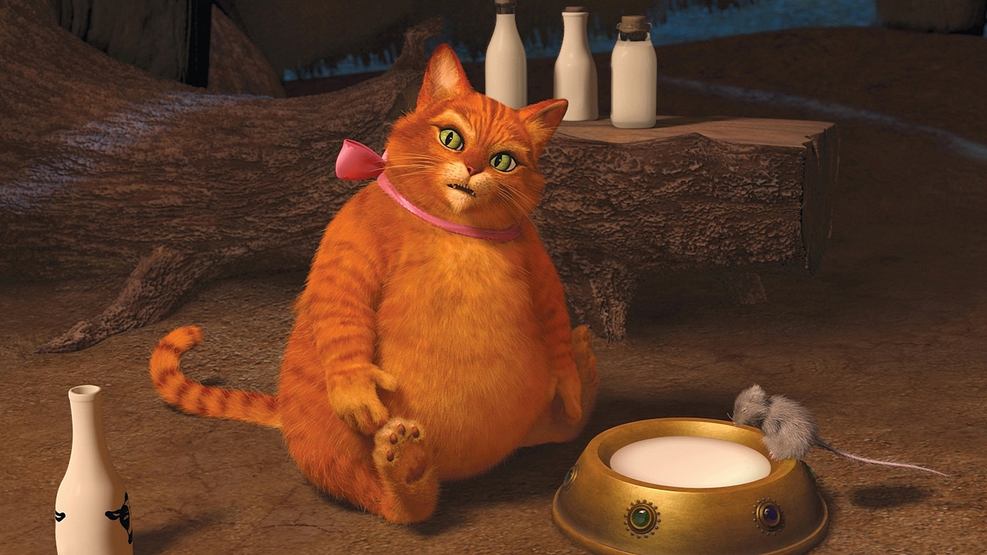 Скачать обои шрек, кот из шрека, shrek, the cat from shrek разрешение  1920x1080 #5904