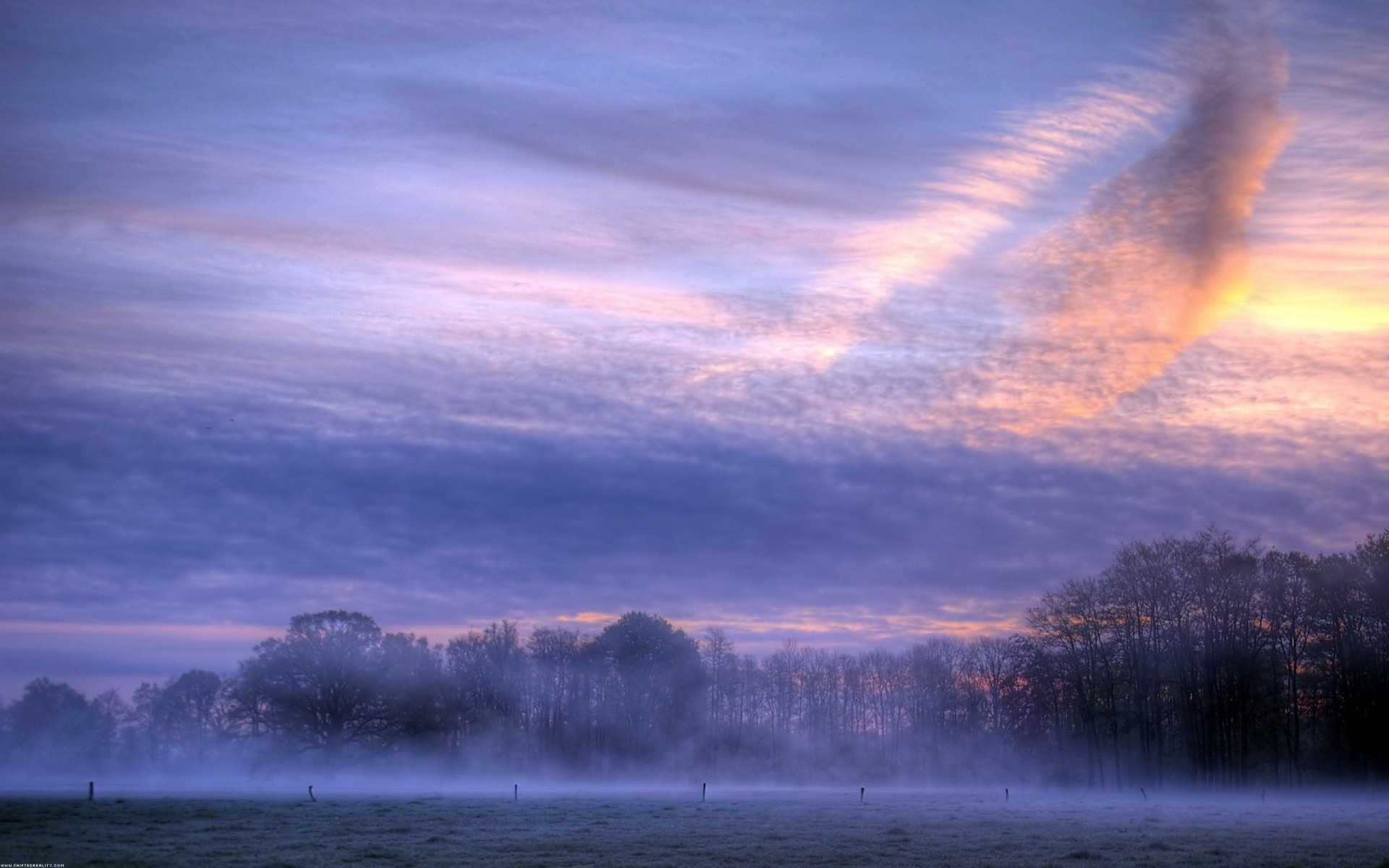 природа горизонт закат небо облака туман nature horizon sunset the sky clouds fog скачать
