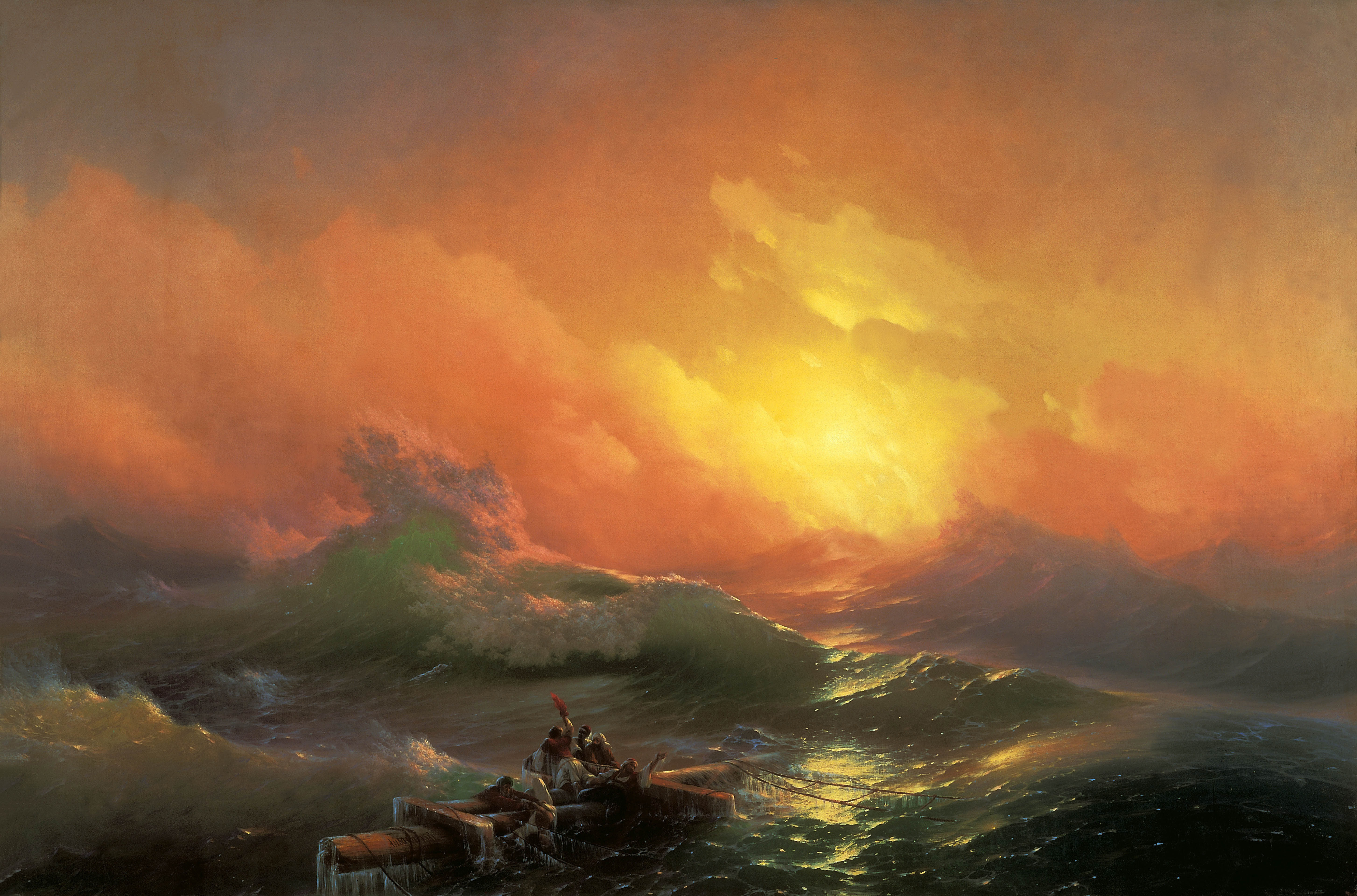 Обои море, шторм, айвазовский, девятый вал, sea, storm, aivazovsky, the ninth wave разрешение 5815x3840 Загрузить