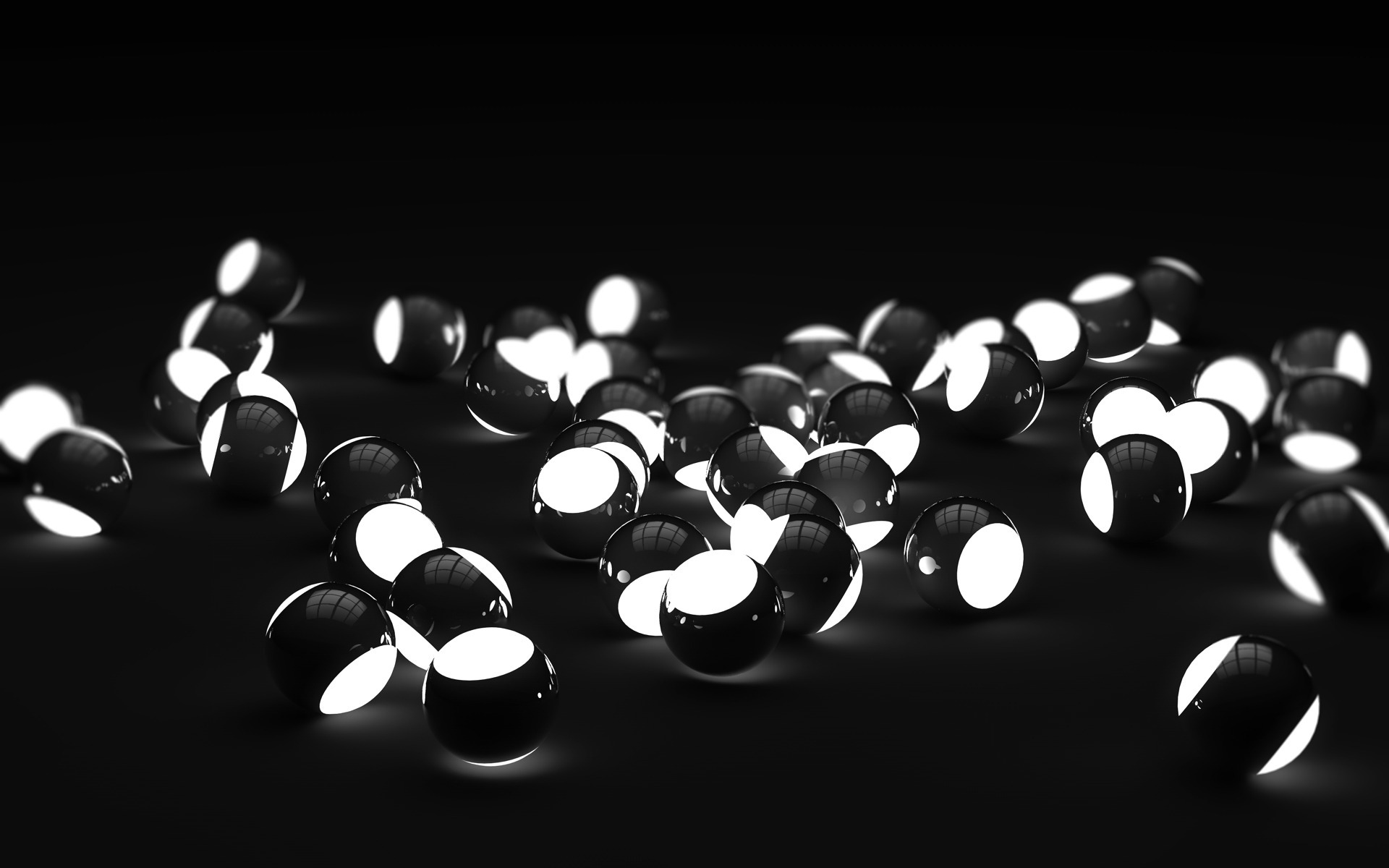Обои шары, чёрно-белое, шарики, сферы, luminous spheres, полосатый круг, balls, black and white, sphere, striped circle разрешение 1920x1200 Загрузить